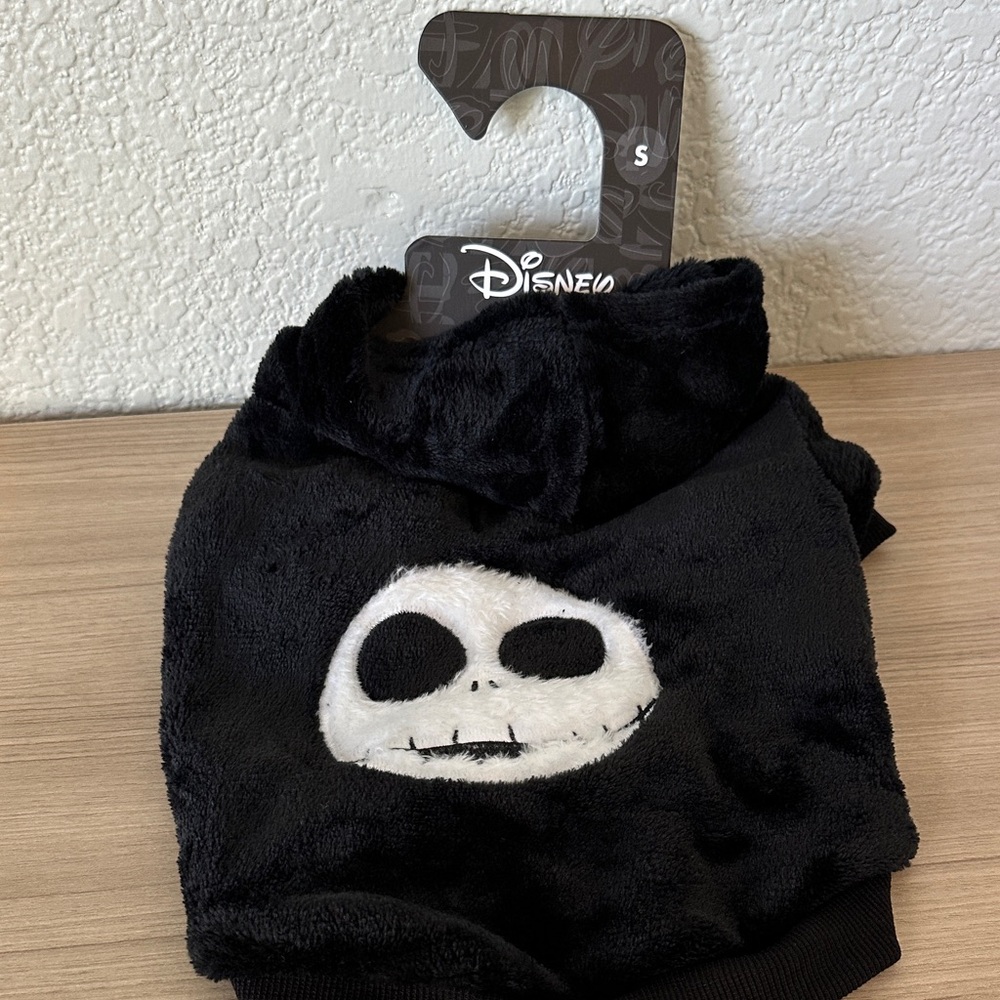 Disney Black and White Jack Skellington Fleece Dog Hoodie - Picture 2 of 7